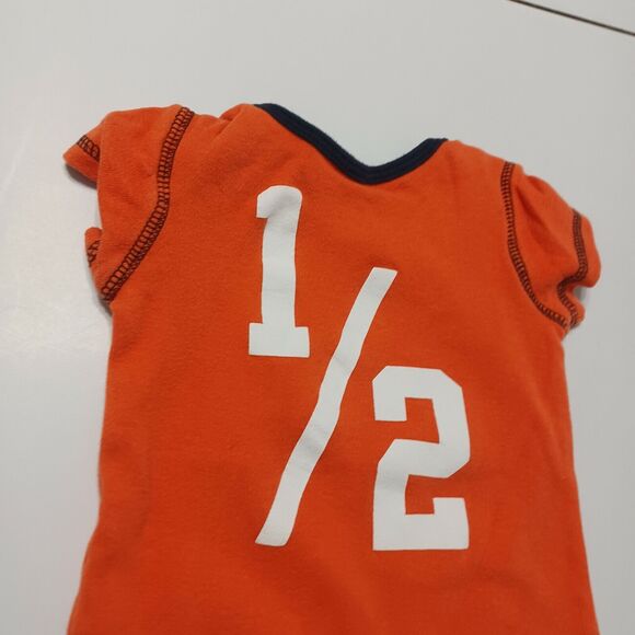 Broncos Rookie Boys Bodysuit Orange Blue Logo Snaps Short Sleeve 0-3 Months - Picture 4 of 12